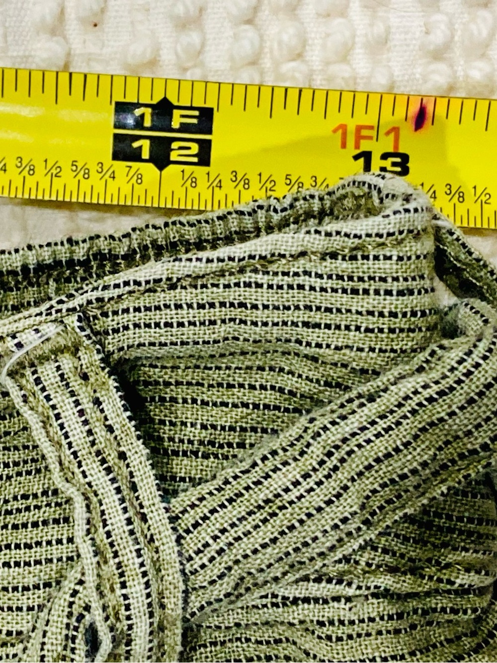 Anthropologie Capris. Olive With Black Pinstripe Wide Leg Linen Blend Size XS - Picture 8 of 15